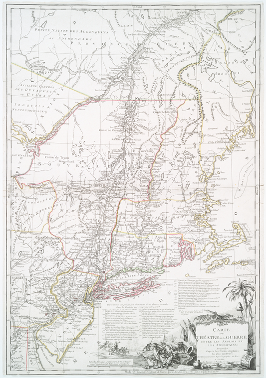 Carte du théatre de la guerre entre les Anglais et les Américains dressée d'apres les cartes anglaises les plus modernes1782