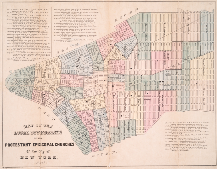 Map of the local boundaries of the Protestant Episcopal Churches of the