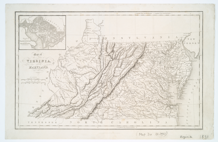 Map Of The States Of Virginia And Maryland - Nypl Digital Collections