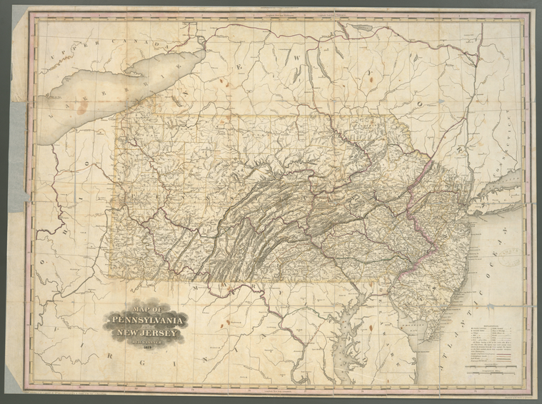 Map of Pennsylvania and New Jersey - NYPL Digital Collections