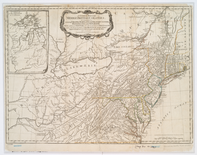 A general map of the middle British colonies, in America - NYPL Digital ...
