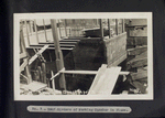 Roof girders of working chamber in place. Spring Street shaft, April 13, 1921.