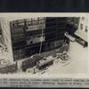 General view. Caisson about ready to start sinking. Concrete chute at left, hoisting engines in front, air lines at side. Spring Street, June 24, 1921.