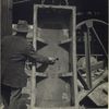 Contract No. 3. Cast-iron tunnel segment with grout plug temporarily removed. 4/9/23, 1:30 p.m.