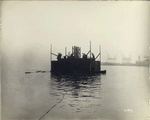 Contract No. 4. View of launching New Jersey (north) river shaft caisson. Staten Island Shipbuilding Co.'s Plant, Mariner's Harbor, S.I., 1/3/23, 8:49 a.m.