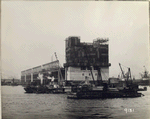 Contract No. 14. Concrete & brick work --- River ventilation building, New Jersey, South side Erie R.R. Pier #9. S.S. Washington Irving. 12/9/26, 10:45 a.m.