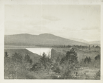 Ashokan Reservoir. General view of West basin of ashokan reservoir showing Olive Bridge dam and earth wings. Note McClellan triangulation monument in right background. Contract 3. November 3, 1916.