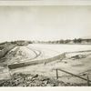 Ashokan Reservoir. View of Waste weir and concrete-paved Spillway. Waste water is carried through channel to Esopus creek, two miles below Olive Bridge dam. Contract 3. June 18, 1912.