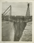 Ashokan Reservoir. View showing excavation for pressure aqueducts to convey the water to the Lower gate -chamber. Contract 3. July 19, 1910.