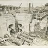 Catskill Aqueduct Headworks. Lower gate-chamber showing terminal of Pressure aqueducts; 48-inch control valves and 60- inch gate valves in place. Manifold valves at right lead to aeration basin. Contract 10. April  16, 1913.