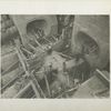 Catskill Aqueduct Headworks. Placing concrete forms for connections between Lower Pressure aqueduct and 48-inch control valves. Intake castings from Upper Pressure aqueduct to 48-control valve at left. Contract 10. May 6, 1913.