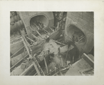 Catskill Aqueduct Headworks. Placing concrete forms for connections between Lower Pressure aqueduct and 48-inch control valves. Intake castings from Upper Pressure aqueduct to 48-control valve at left. Contract 10. May 6, 1913.
