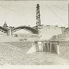 Ashokan reservoir. Inlet from West basin to Dividing Weir gate-house. Falsework for two arches of Ashokan bridge in place. Contracts 3 and 76. October 26, 1914.