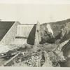 Kensico reservoir. View showning excavation of old Kensico dam in progress. Contract 9. October 13, 1911.