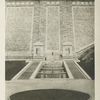 Kensico reservoir.  East pylon, fountain and cascade basin, showing architectural details. Note arrangement of granite facing. Contract 9. September 20, 1917.