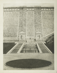 Kensico reservoir.  East pylon, fountain and cascade basin, showing architectural details. Note arrangement of granite facing. Contract 9. September 20, 1917.