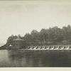 Kensico Influent Weir. View of Influent weir and chamber. To divert water from reservoir the gates in the chamber are opened and water flows into Kensico by-pass. Contract 55, September 20, 1917.