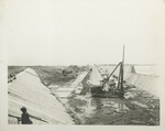 Hill View reservoir. Placing 6-inch concrete lining on reservoir bottom of East basin. ... Contract 30. June 25, 1914.
