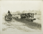 Silver Lake reservoir.  View showing method of building earth dikes. ... Contract 89. May 14, 1914.