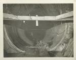 Wallkill pressure tunnel. View showing completed concrete side-wall. Note key in concrete. Contract 47. June 7, 1911.