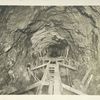 Wallkill pressure tunnel. Side-wall and arch forms in place ready for concrete, with inclined track to platform on level with top of side-wall. Contract 47. April 11, 1911.