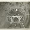 Wallkill pressure tunnel. View showing full-section steel forms in place. The concrete is placed in one operation. Contract 47. June 8, 1911.