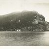 Hudson pressure tunnel. View looking east across Hudson river towards Breakneck mountain with plant at East test-shaft at base of mountain. Contract 90. May 28, 1909.