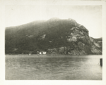 Hudson pressure tunnel. View looking east across Hudson river towards Breakneck mountain with plant at East test-shaft at base of mountain. Contract 90. May 28, 1909.