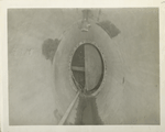 Rondout pressure tunnel. View of drainage drift with completed concrete lining. Bronze door in background. Contract 12. July 20, 1911.