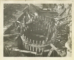 Hudson pressure tunnel. View showing Drainage shaft with corrugated pipe columns, steel bolts and curb in position.  ... Contract 90. October 27, 1913.