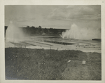Aerators. View looking towards the Middle dike, showing Ashokan aerator in partial operation, ...  Contract 10. June 23, 1916.