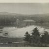 Aerators. View looking towards Ashokan Screen chamber showing aerator with all  nozzles in operation with a flow of 376 million gallons daily. Contract 10. June 18, 1917.