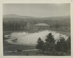 Aerators. View looking towards Ashokan Screen chamber showing aerator with all  nozzles in operation with a flow of 376 million gallons daily. Contract 10. June 18, 1917.