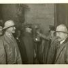 Organization. Hudson pressure tunnel. Mayor William J. Gaynor firing blast to connect East and West headings. In group, left to right, are Consulting Engineer John R. Freeman, Commissioner Charles Strauss, Chief Engineer J. Waldo Smith, Mayor Willian J. Gaynor and Commissioner John F. Galvin. Contract 90. January 30, 1912.