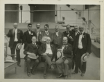 Organization. Catskill aqueduct. Commissioners Shaw, Simmons and Chadwick with group of Board's force on deck of Steamer "Albany". June 20, 1907.