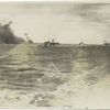 Smoke screen laid down by British destroyers to protect American vessels.