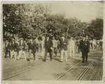 President Wilson leading the parade of drafted men in Washington.