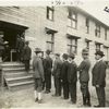 Drafted men being mustered into the army.