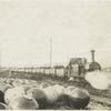 A train load of mines en route to a quay.