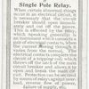 Single Pole Relay.