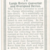 Rotary Converter and Overspeed Device.