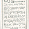 Small Direct Current Motor, Magnetic Field and Armature.