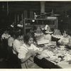 Table in a flower factory