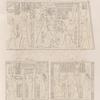 Ptolemaeer. Ptol. VII Philometor I. a.b.Theben [Thebes]. Karnak. [a] Grosser Tempel, Pylon II, Eingang; [b] Tempel G ; c. Esneh [Isnâ]. Saeulenhalle.