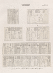 Ptolemaeer. Ptol. VII Philometor I. a.b. Esneh [Isnâ]. Vorhalle; c.d. Ombos. Tempel; e.f. Philae. Tempel, Pylon II.
