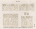 Ptolemaeer. Ptol. IX Euergetes II.  a-c. Theben [Thebes]. Medînet Hâbu. Tempel LL, Raum D. [c] Raum C;  d.e. Edfu [Idfû]. Grosser Tempel, aeussere Westwand der Cella.