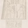 Ptolemaeer. Ptol. XIII. Neos Dionysos.  Edfu [Idfû]. Grosser Tempel: a. Hinterseite des östlichen Pylonflügels; b. Südwand des kleinen Tempels.