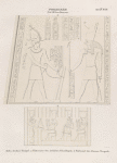 Ptolemaeer. Ptol. XIII. Neos Dionysos.  Edfu [Idfû]. Grosser Tempel: a. Hinterseite des östlichen Pylonflügels; b. Südwand des kleinen Tempels.