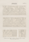 Ptolemaeer. Ptol. XIII. Neos Dionysos. a-b. Ombos. Grosser Tempel: [a]Säulen, [b] Ueber einer Thür im Pronaos; c. Philae. Grosser Tempel. Säule.