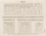 Ptolemaeer. Ptol. XVI. Cäsar.  Erment [Armant]: a.b. Cella. [a] Ostwand, [b] Inschriftenband unter den Darstellungen; c-e. Grösste Kammer, Südwand.